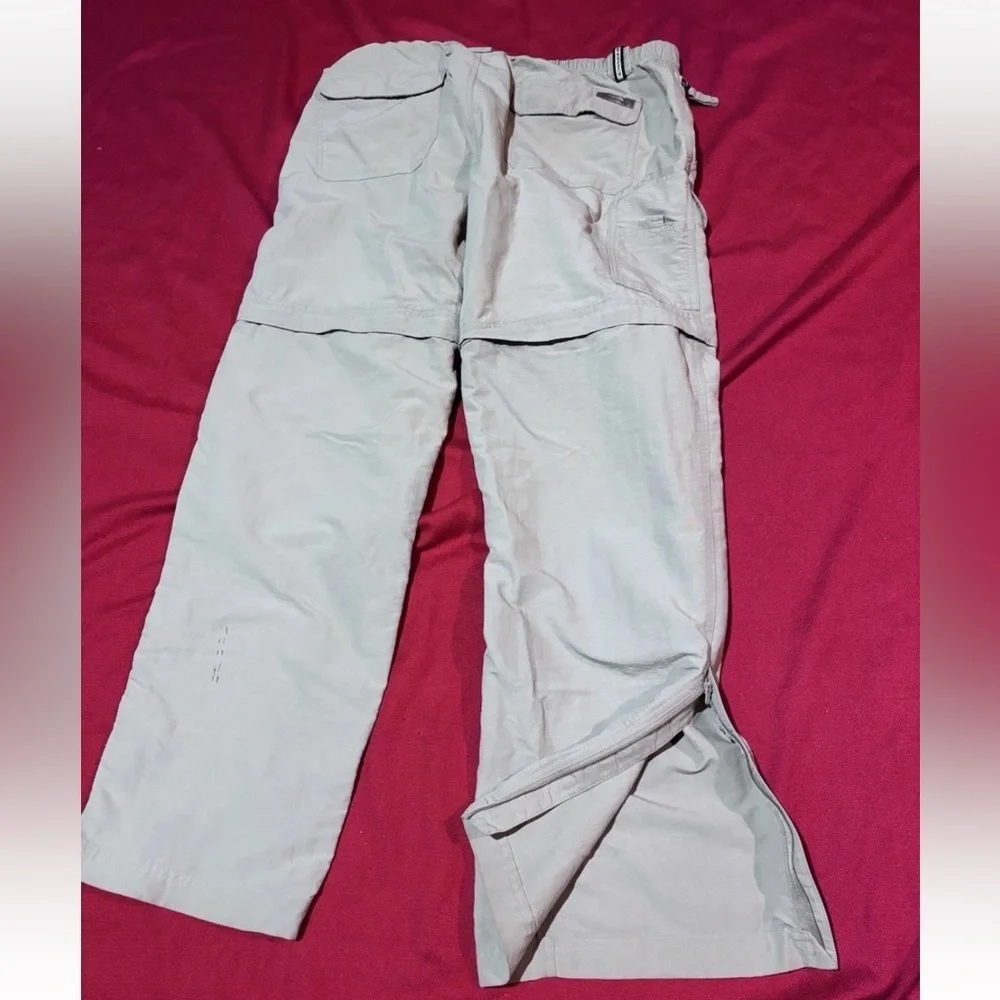 The North Face Pants Mens Large Beige Nylon Cargo Convertible Belted Hiking